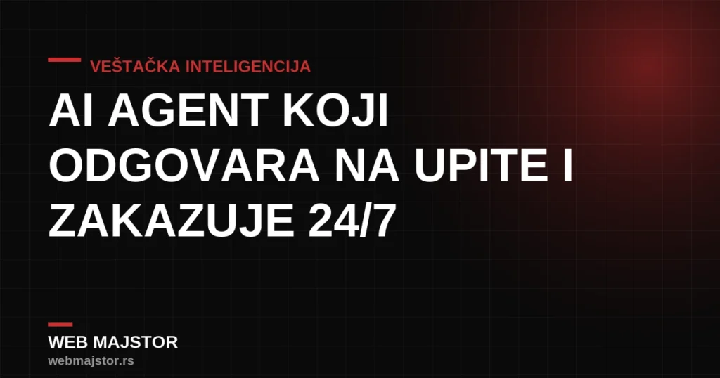 AI agent koji odgovara na upite i zakazuje 24/7