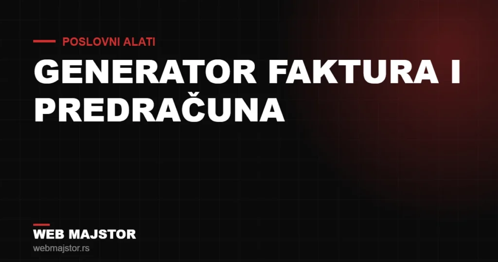 Besplatan generator faktura i predračuna: napravite PDF za par minuta