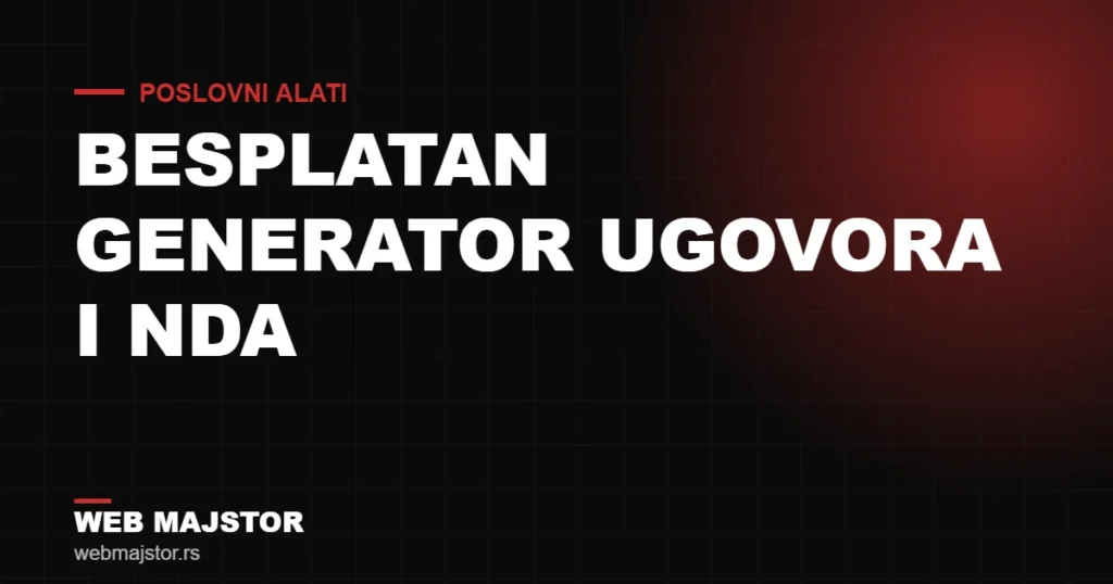 Besplatan generator ugovora i NDA: napravite pravni dokument za par minuta
