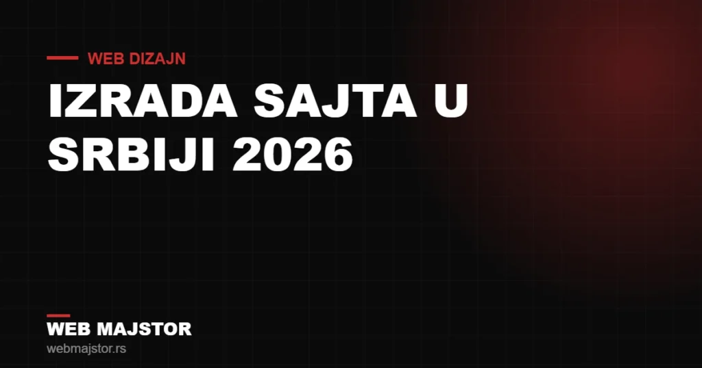 Koliko košta izrada sajta u Srbiji 2026 — realan vodič kroz cene