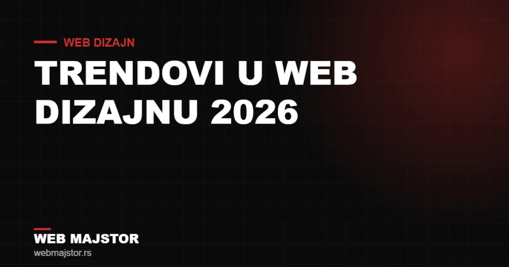 Trendovi u web dizajnu 2026: šta je novo i šta stvarno vredi
